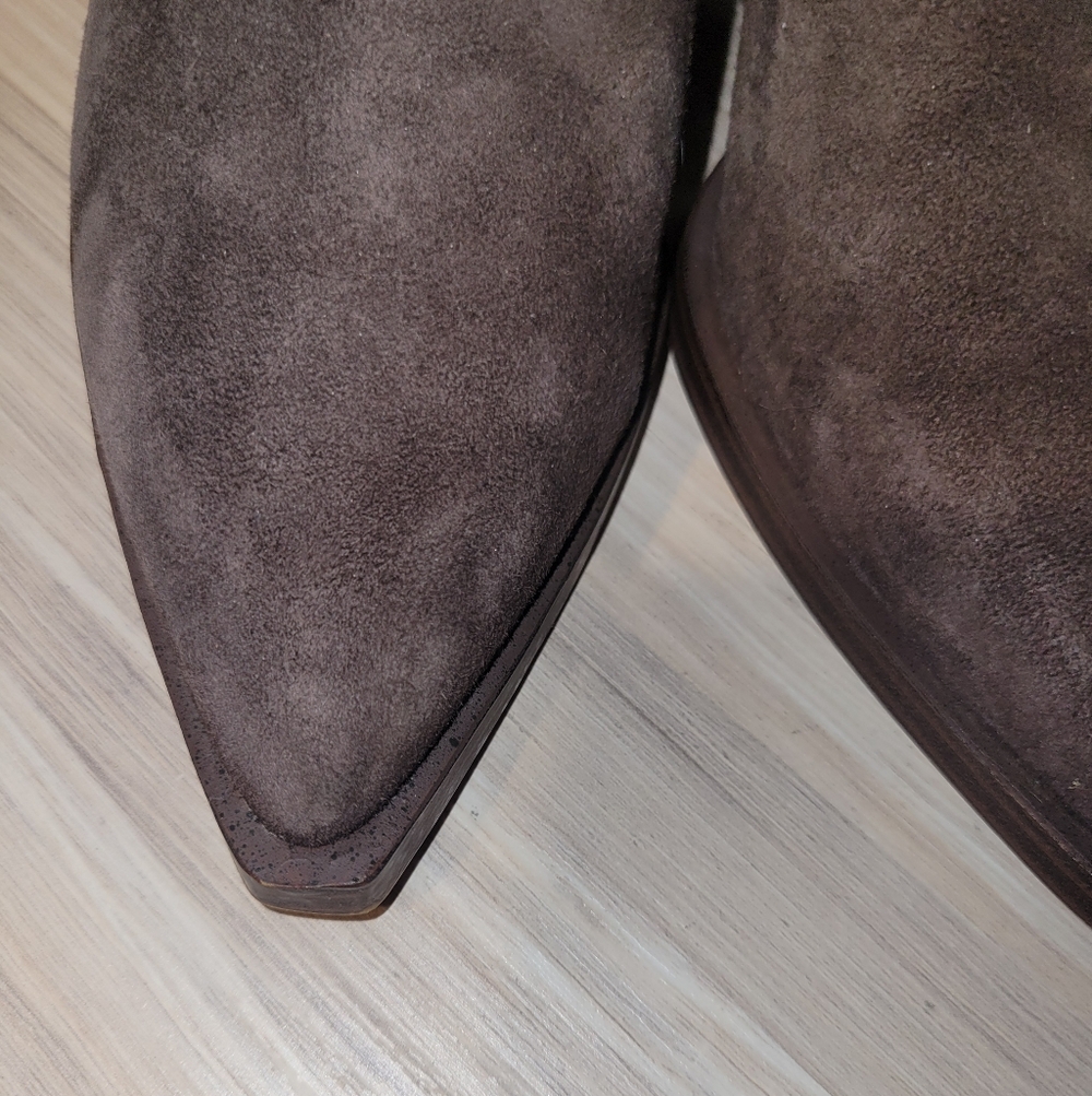 Vince Camuto Women's Suede Ankle Boots - Chocolate Brown - Picture 2 of 9